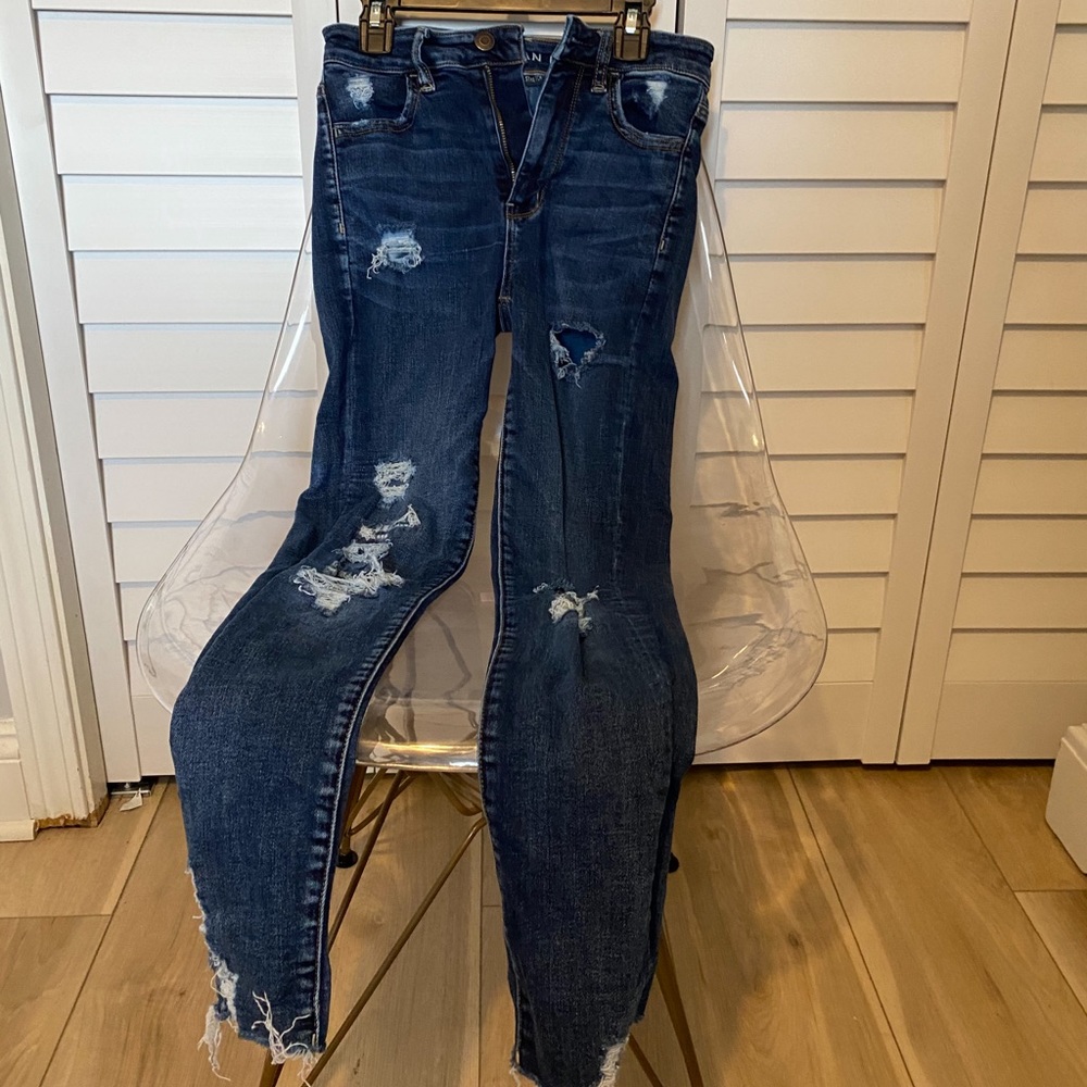 Dark ripped jeans